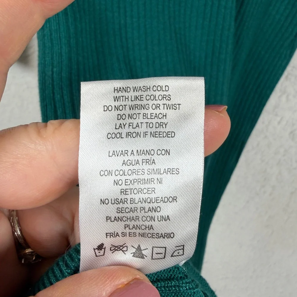 Copper Key Sweater‎ Dress Womens Small Teal Green Ribbed Polo Long Sleeve